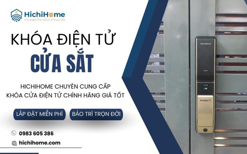 địa chỉ bán khóa điện tử cửa sắt Hichihome