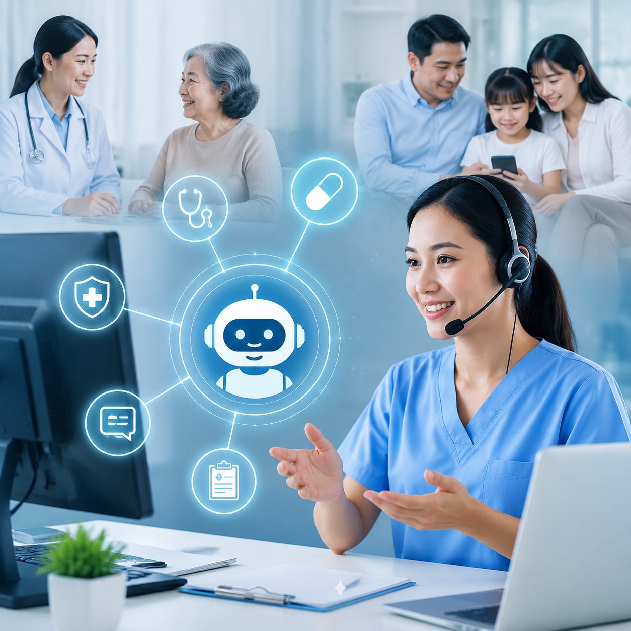 Ứng dụng AI cho chăm sóc khách hàng trong y tế là gì?